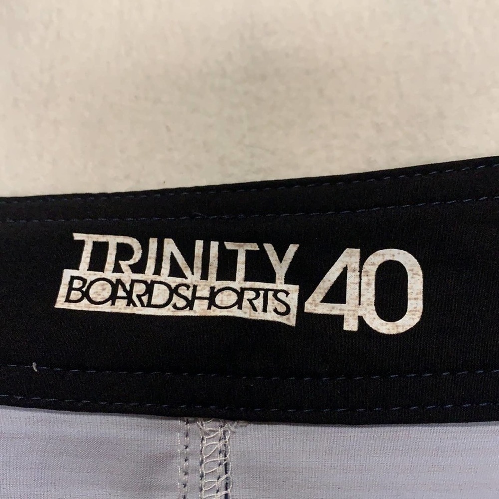 Trinity Boardshorts 40 in Blues and Gray Stripes - Picture 3 of 5